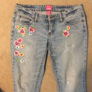Embroidered flare jeans